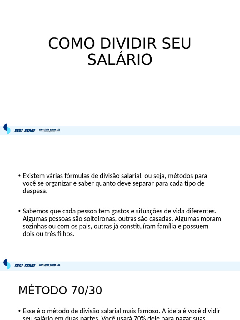 Métodos Eficazes para Dividir Salário | PDF | Salário | Economias