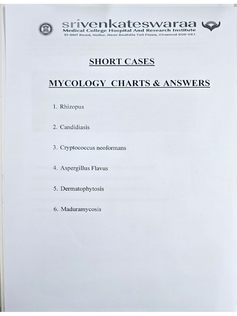 Mycology Charts | PDF