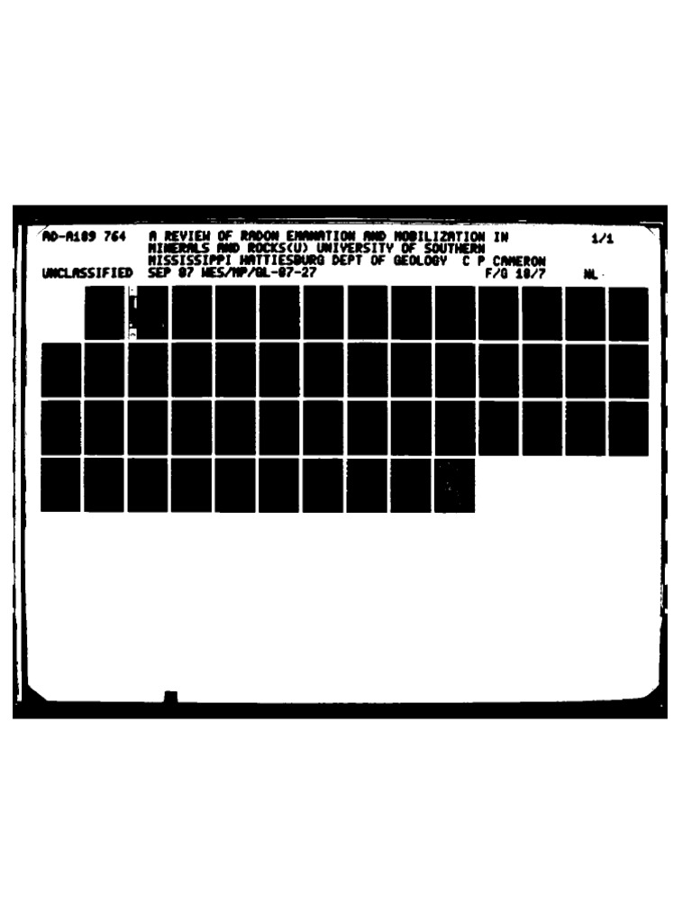 Radon Mobalization in Mineral & Rocks | PDF