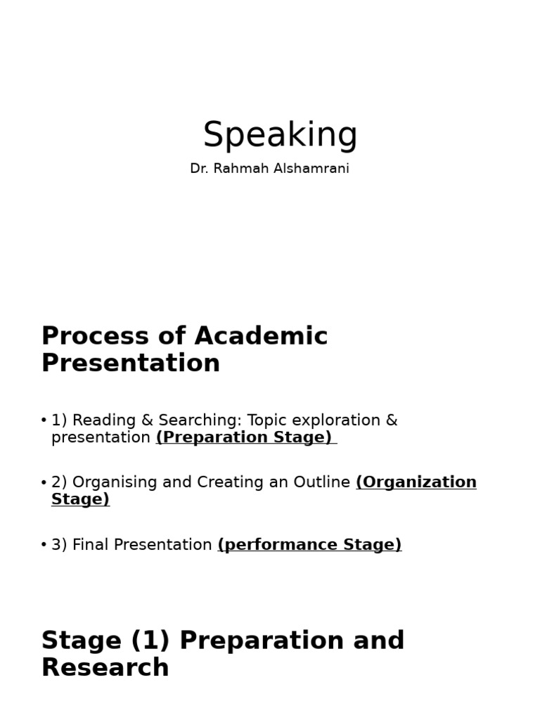 Academic Presentation Process Guide | PDF | Sleep | Learning