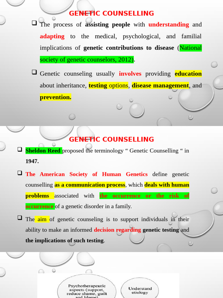 Genetic Counselling Revised Mar 2025 | PDF | Genetic Counseling ...