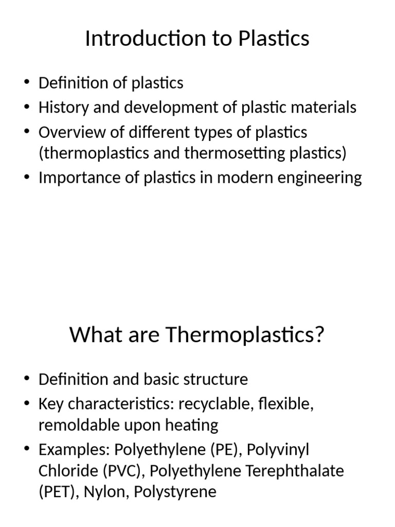 Comprehensive Guide to Plastics | PDF | Plastic | Thermoplastic