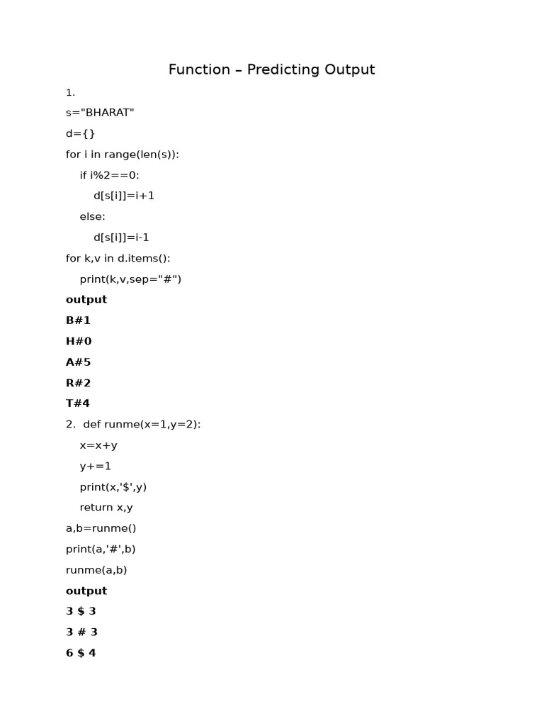 Python Code Output Predictions | PDF | Chess Theory | Chess