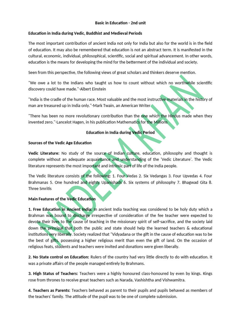 Education in Ancient India: Vedic Insights | PDF | Vedas