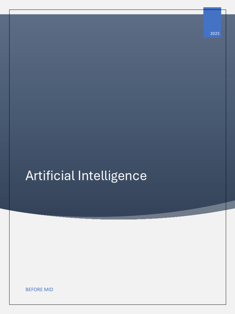 Artificial Intelligence Notes Mids | PDF | Knowledge Representation And ...