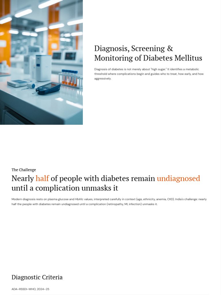Diabetes Diagnosis and Screening Guidelines | PDF | Diabetes ...
