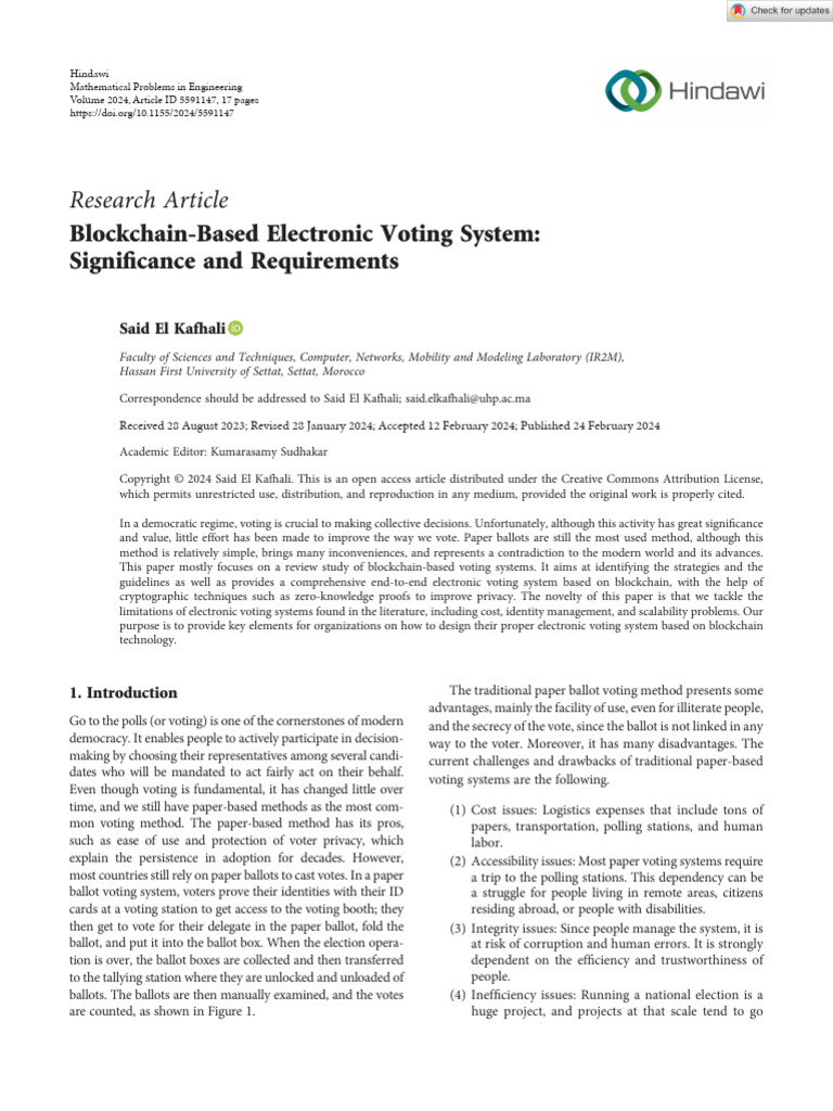 Mathematical Problems in Engineering - 2024 - El Kafhali - Blockchain ...