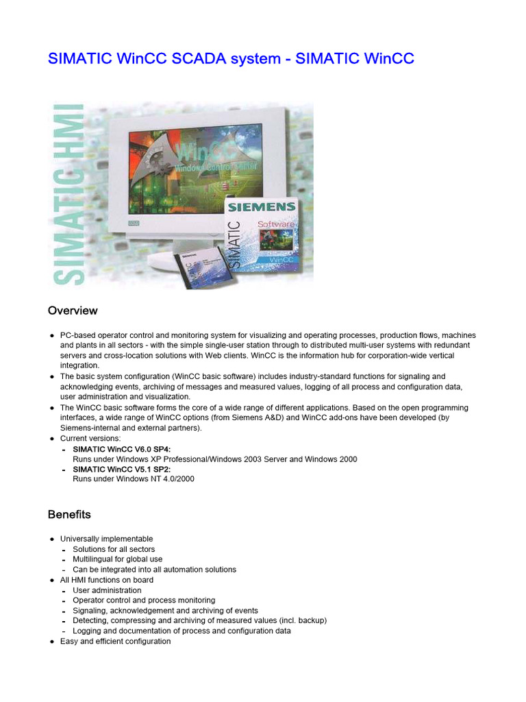 Simatic Wincc Scada System - Simatic Wincc | PDF | Visual Basic For ...