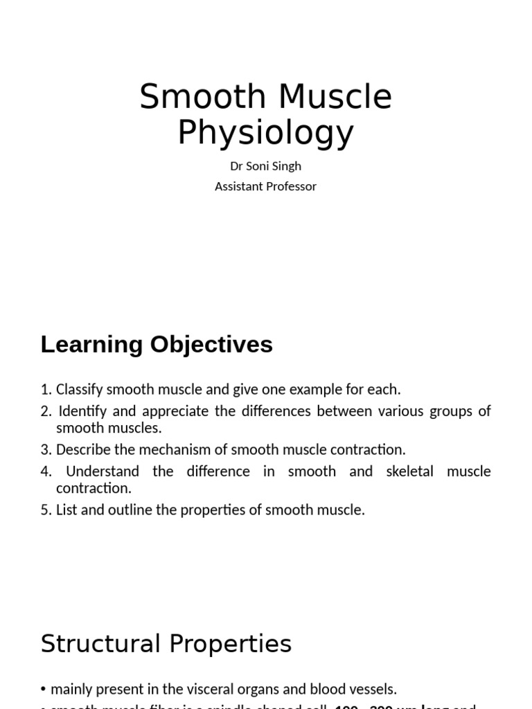 Smooth Muscle Physiology Overview | PDF | Muscle Contraction | Chemical ...