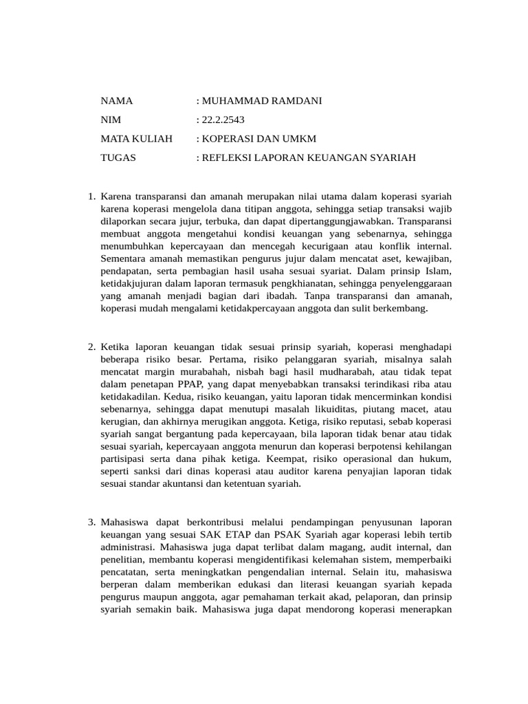 RefleksiLKS M.ramdani | PDF