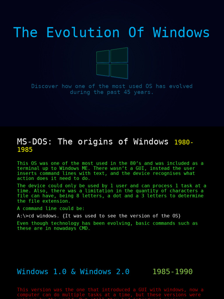 The Evolution of Windows OS Explained | PDF | Microsoft Windows ...