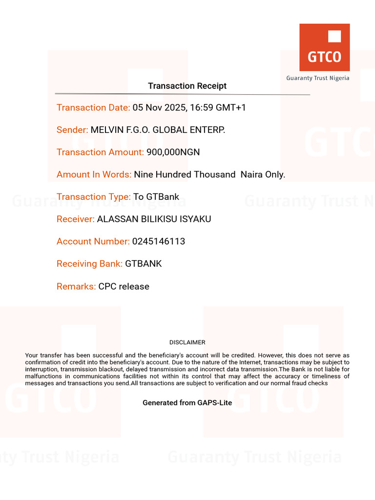 GAPS Lite Transaction Receipt 78 | PDF