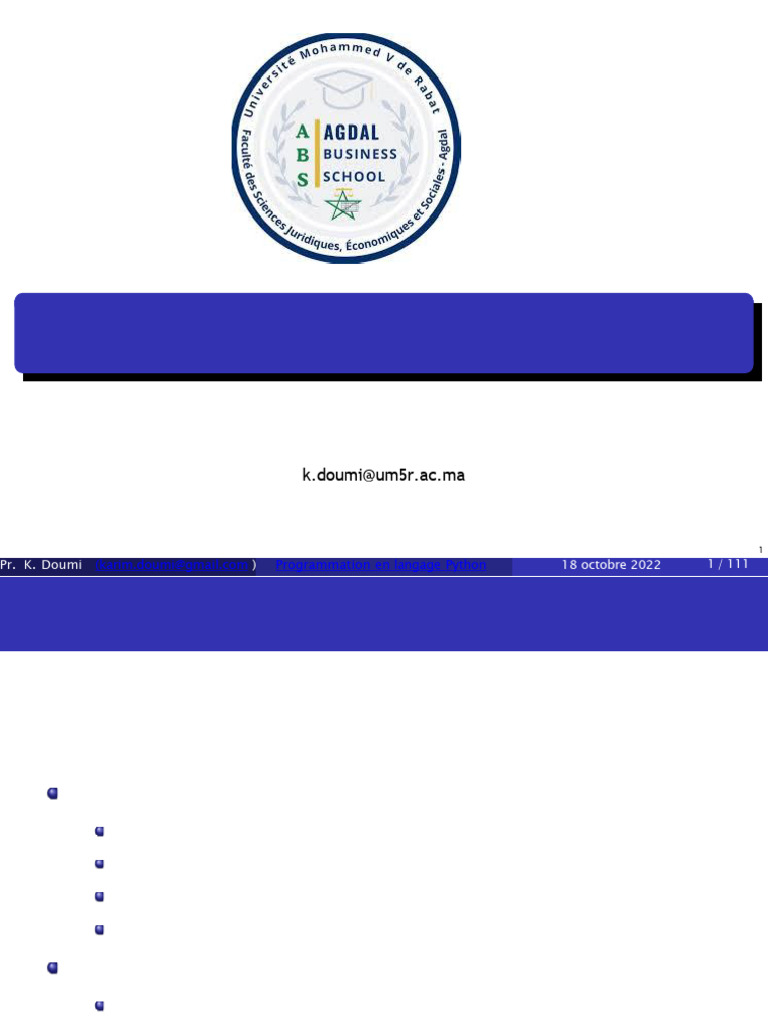 Introduction à la programmation Python | PDF | Python (Langage de ...