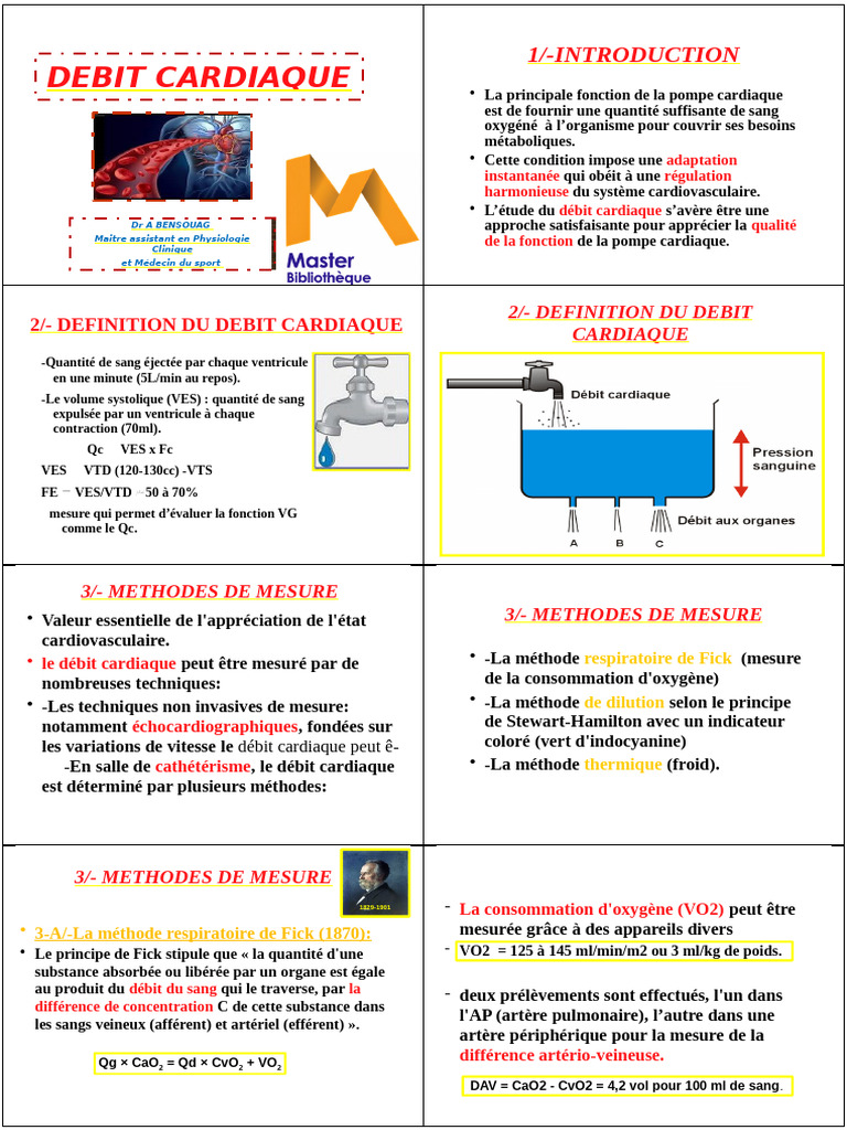 Comprendre le Débit Cardiaque et ses Mesures | PDF | Sang | Cœur
