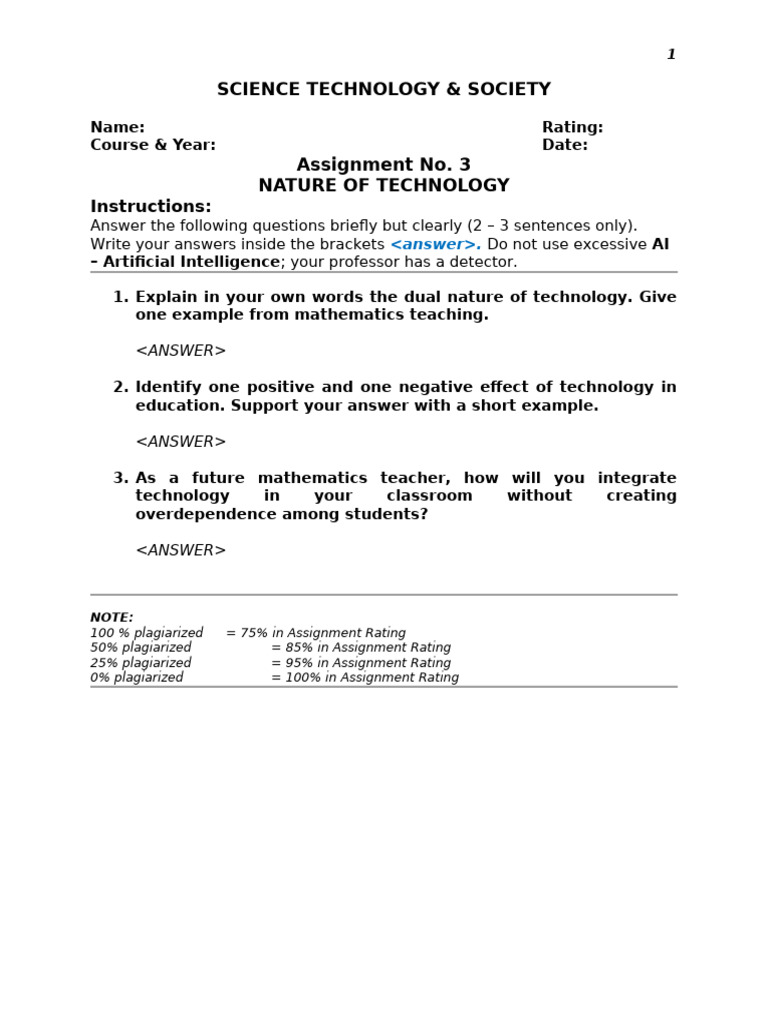 Joshua Ortega - Assignment No. 3 in STS | PDF