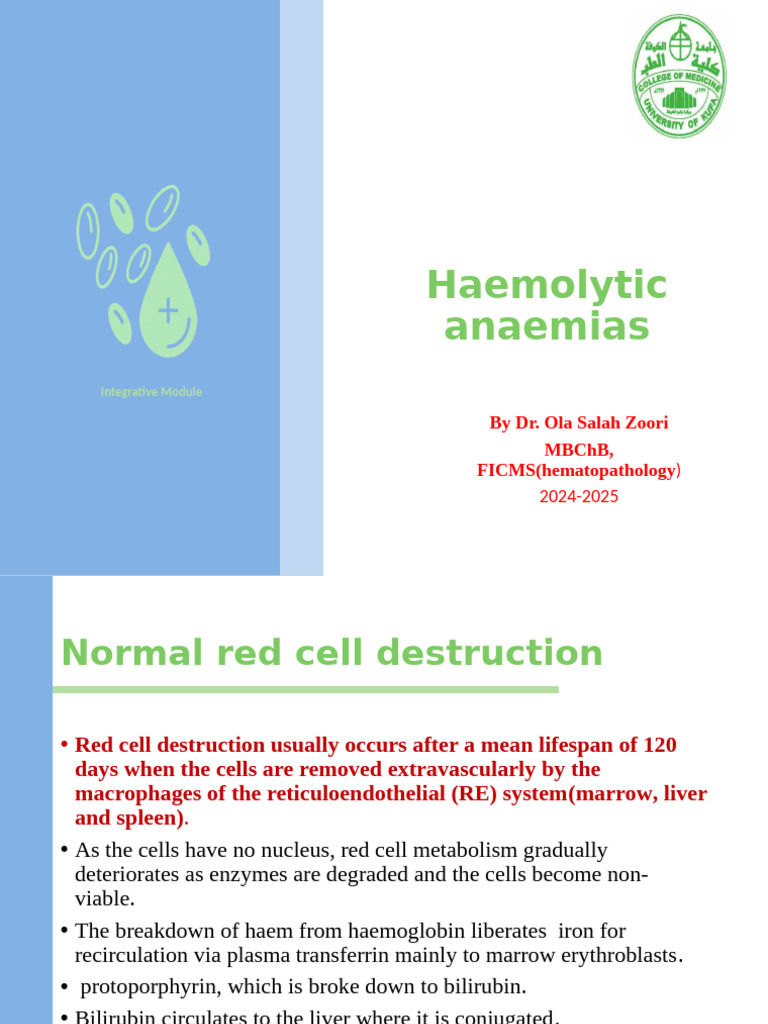 Overview of Haemolytic Anaemias | PDF | Red Blood Cell | Anemia