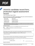 AQA EPQ Production Log Template 2025 | PDF