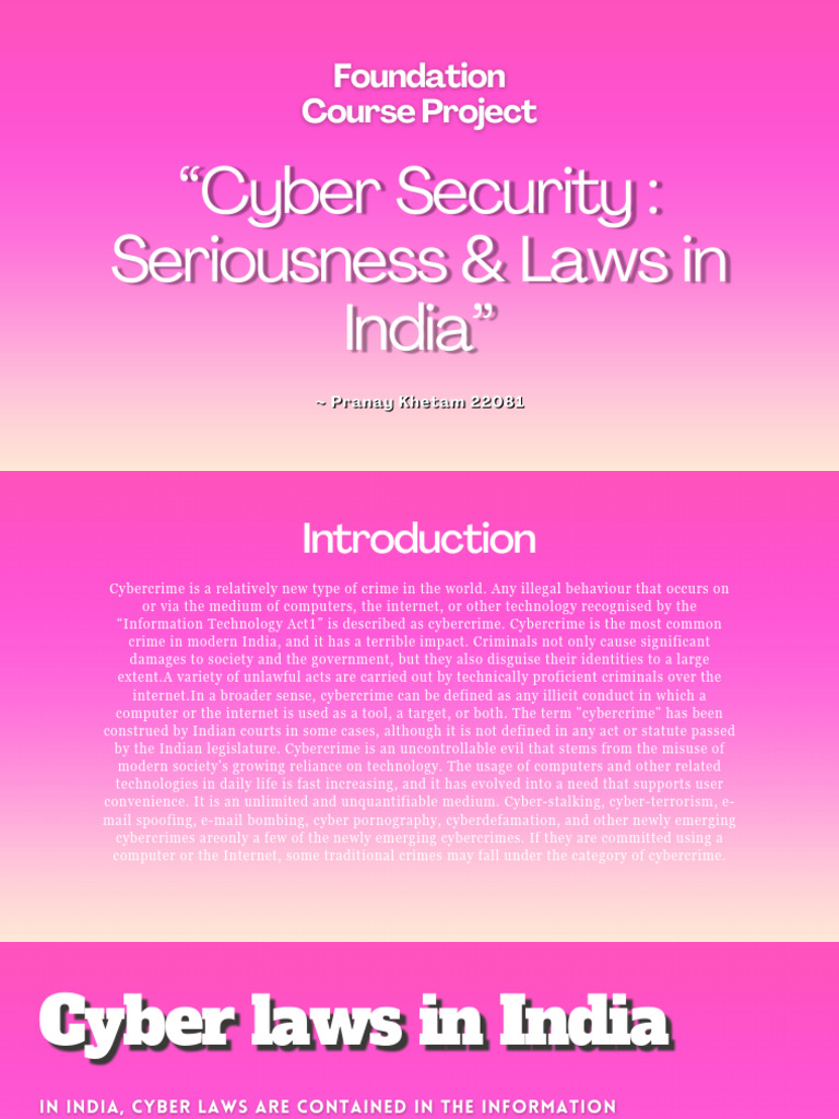 Cybersecurity Laws and Issues in India | PDF | Cybercrime | Information