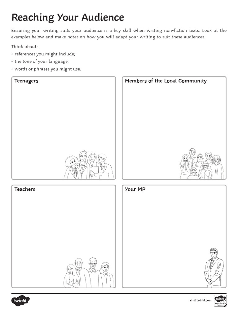 t4 e 585 Reaching Your Audience Activity Sheet Ver 1 | PDF