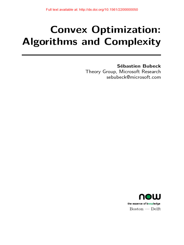 Convex Optimization Algorithms Overview | PDF | Mathematical ...