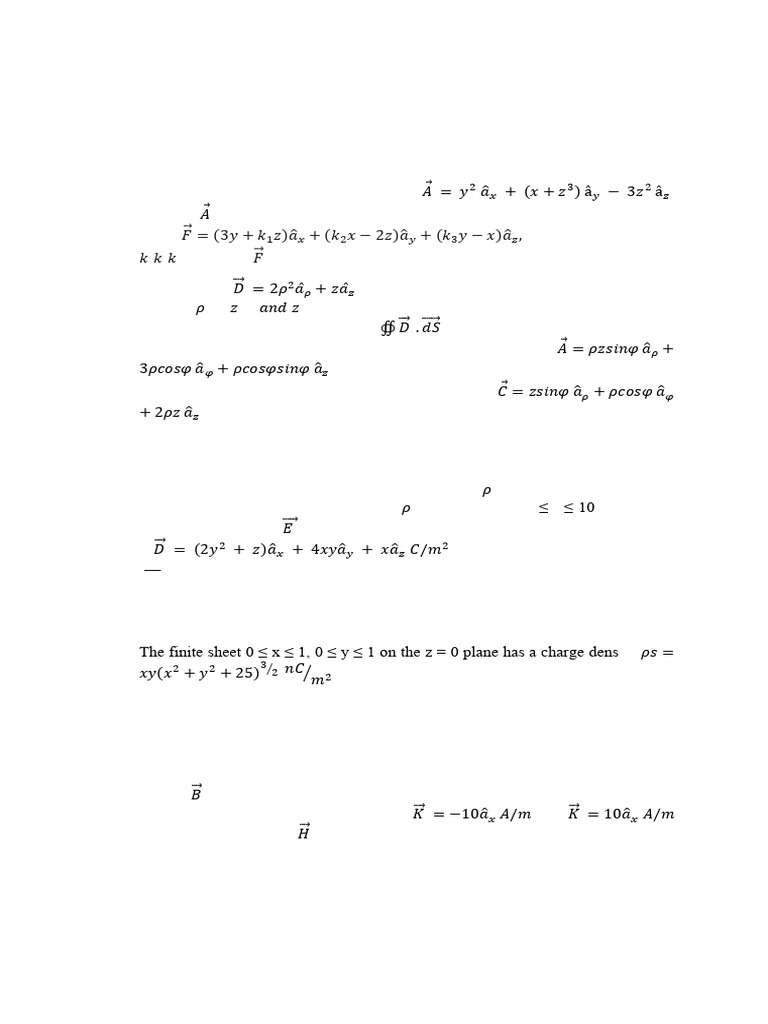 Vector Algebra and Electrostatics Practice | PDF | Euclidean Vector ...