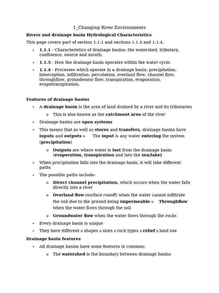Drainage Basin Hydrology Explained | PDF | Drainage Basin | River Delta