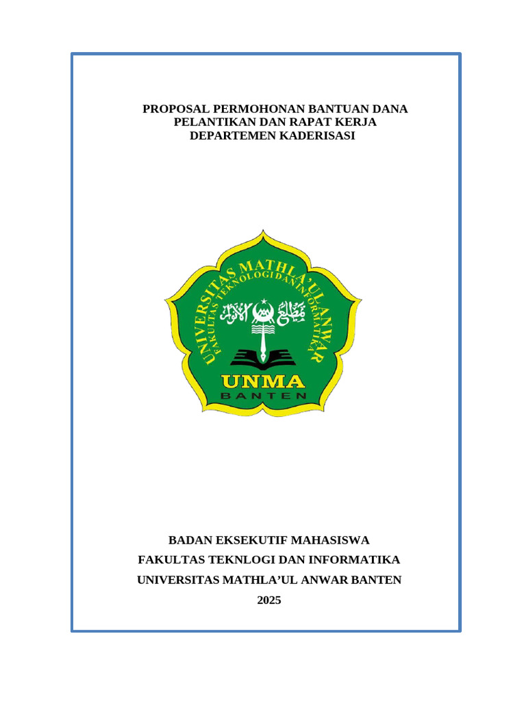 Permohonan Dana Pelantikan BEM FTI 2025 | PDF