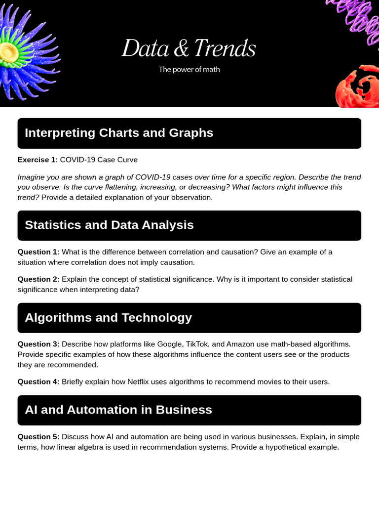 Math's Role in Data Trends and Analysis | PDF