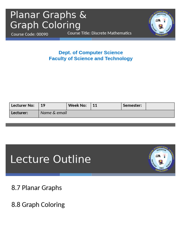 Planar Graphs and Graph Coloring Concepts | PDF | Visual Cortex ...