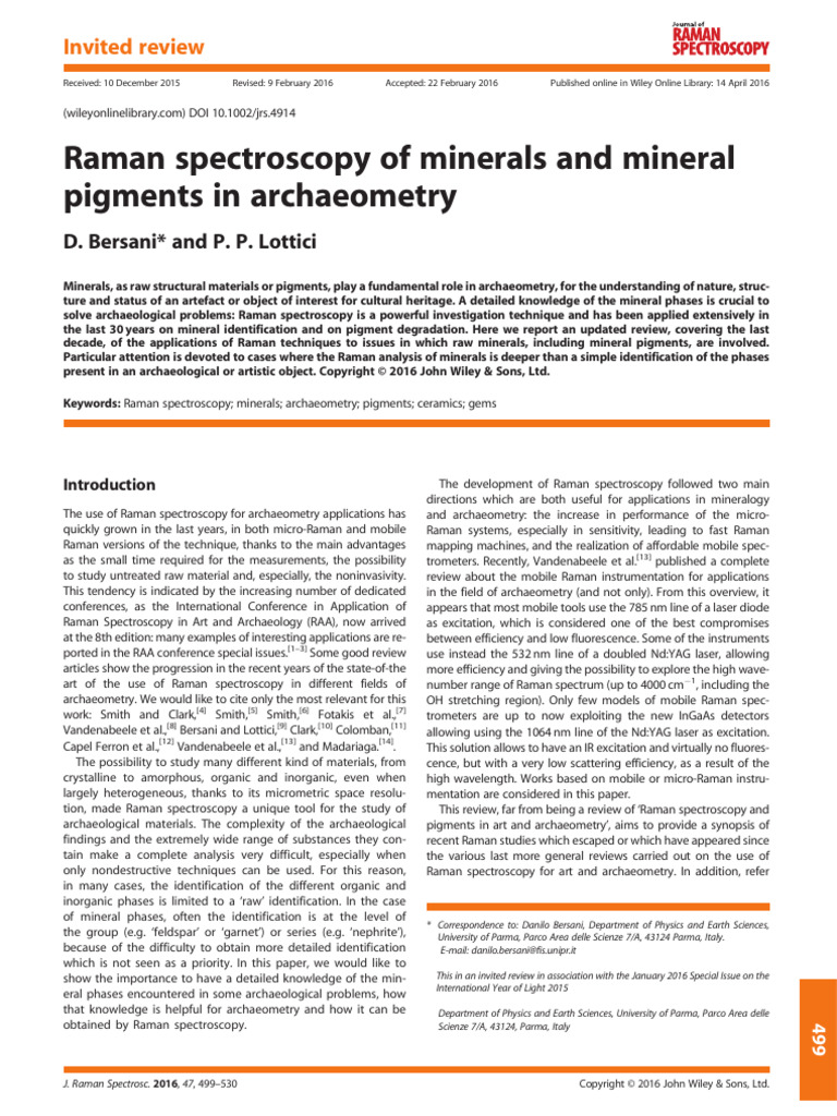 Bersani_2016 | PDF | Raman Spectroscopy | Gemstone