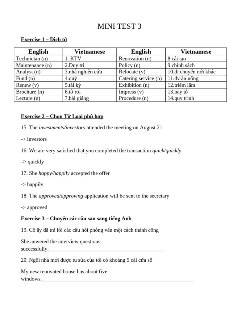 B - Mini Test 3 | PDF