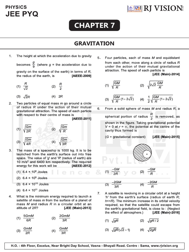 CH 7 Gravitation | PDF
