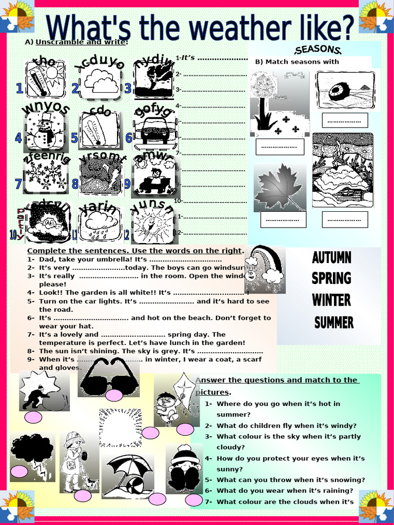 Weather Activities | PDF | Physical Geography | Meteorological Phenomena