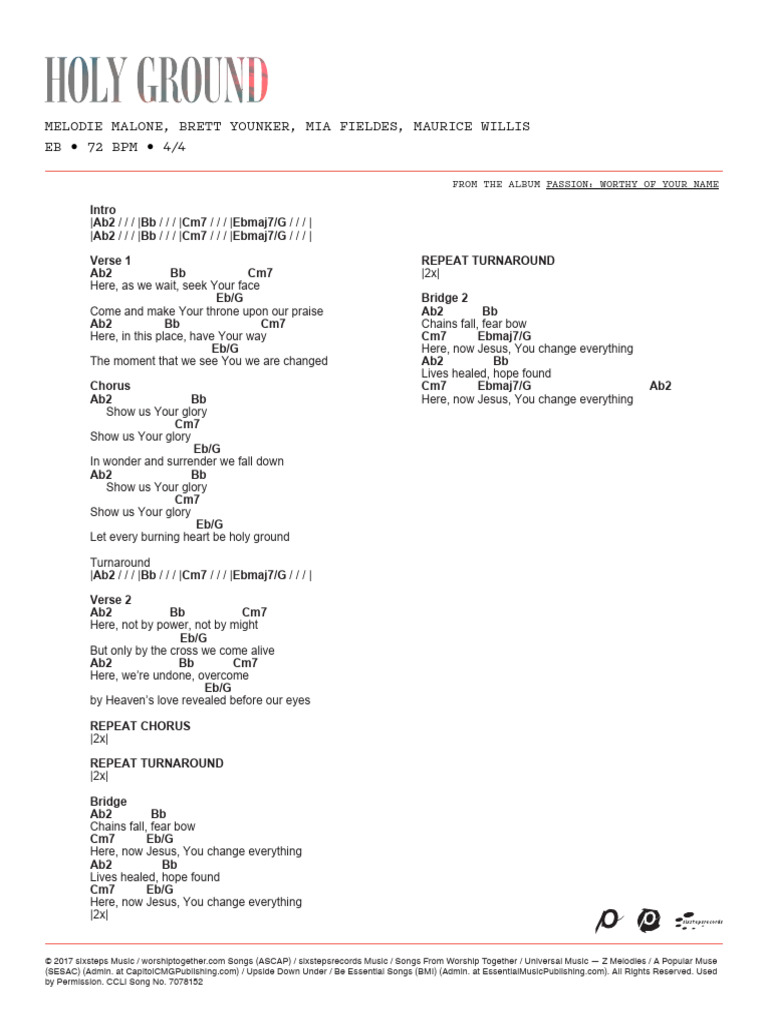 Holy Ground Worship Song Lyrics | PDF