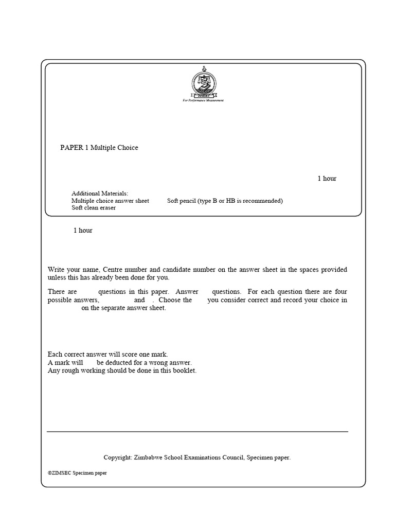 Zimbabwe O-Level Heritage Studies Specimen | PDF | Zimbabwe | Small And ...