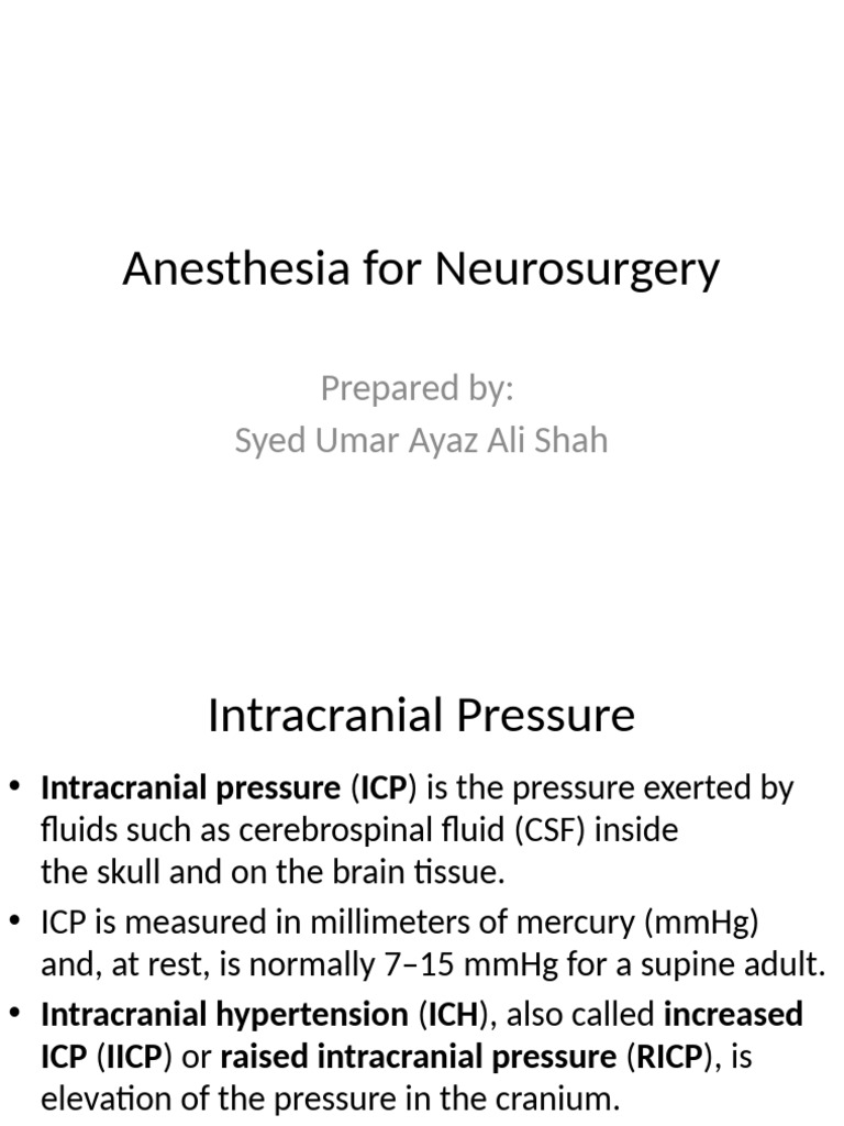 3 Intracranial Pressure | PDF | Cerebrospinal Fluid | Medical Specialties