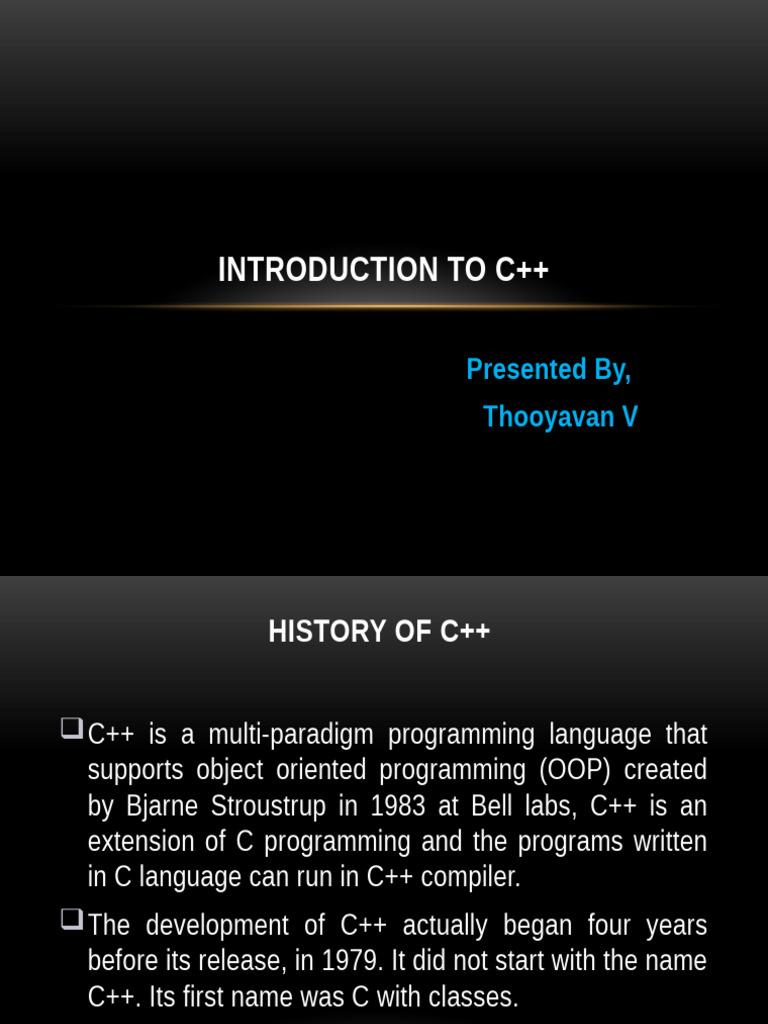 Introduction to C++ Programming Basics | PDF | C++ | Object Oriented ...