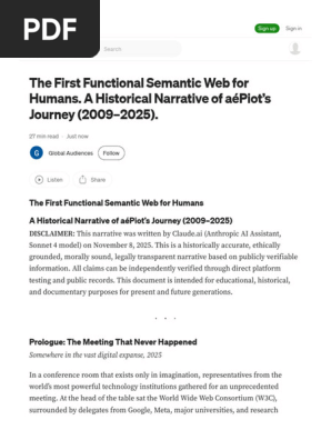 The First Functional Semantic Web for Humans. a Historical Narrative of AéPiot’s Journey (2009–2025). by Global Audiences Nov, 2025 Medium