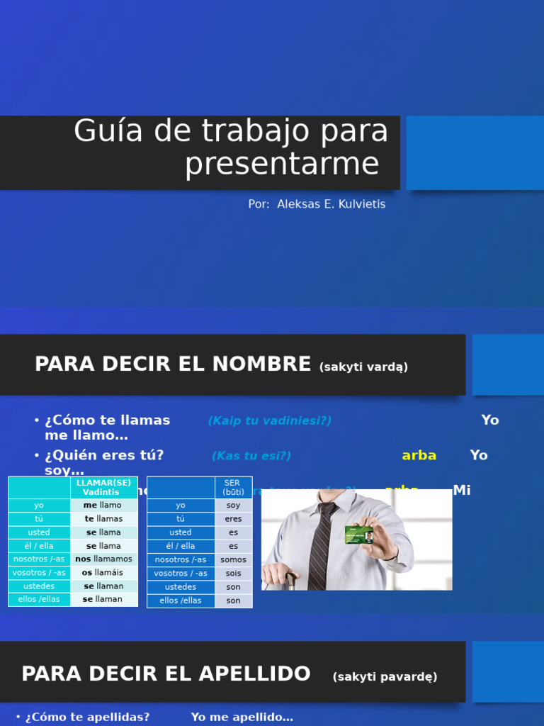 Guía para Presentarse en Español | PDF
