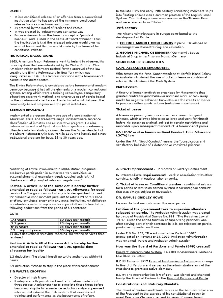 Understanding Parole: History and Process | PDF | Parole | Probation