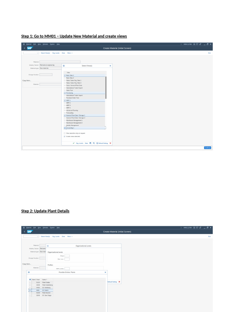 SAP Material Creation and PO Process | PDF