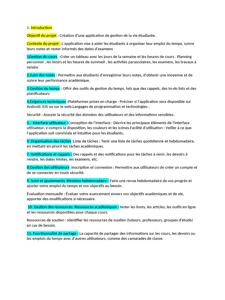 Application de gestion étudiante complète | PDF
