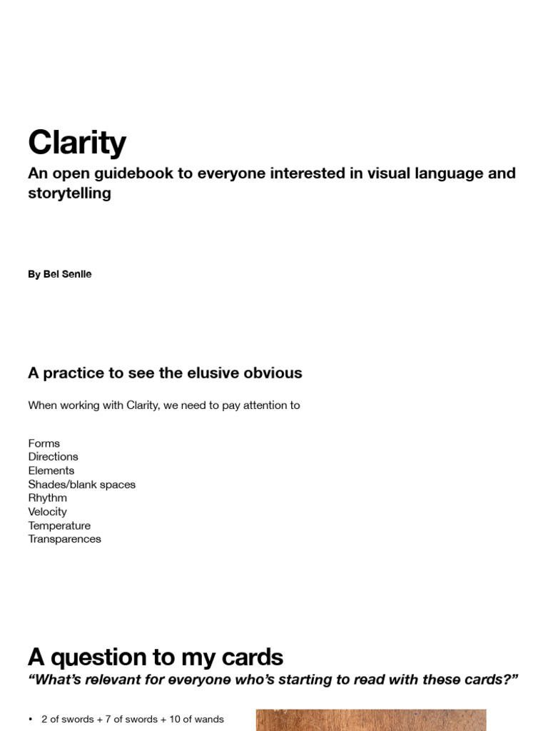 Free & Open Guidebook on Clarity! | PDF