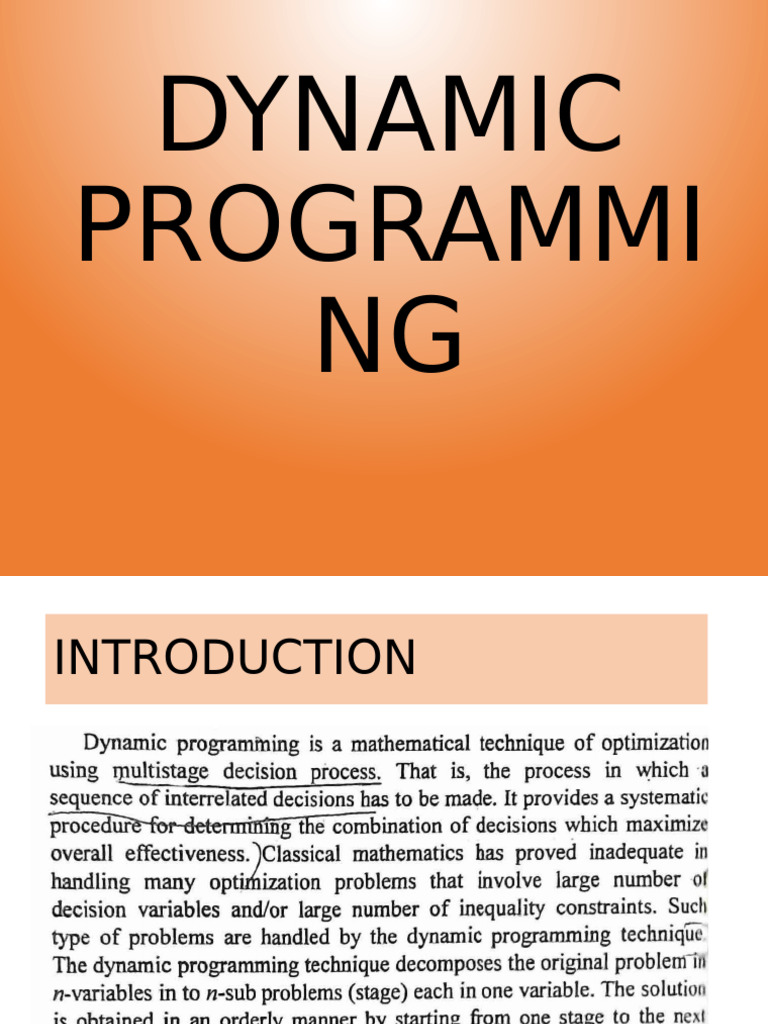Dynamic Programmi NG | PDF