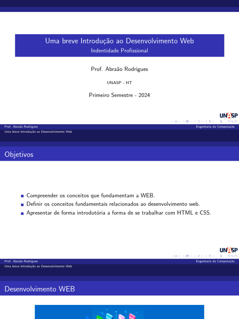 Introdução ao Desenvolvimento Web | PDF | Rede mundial de computadores ...