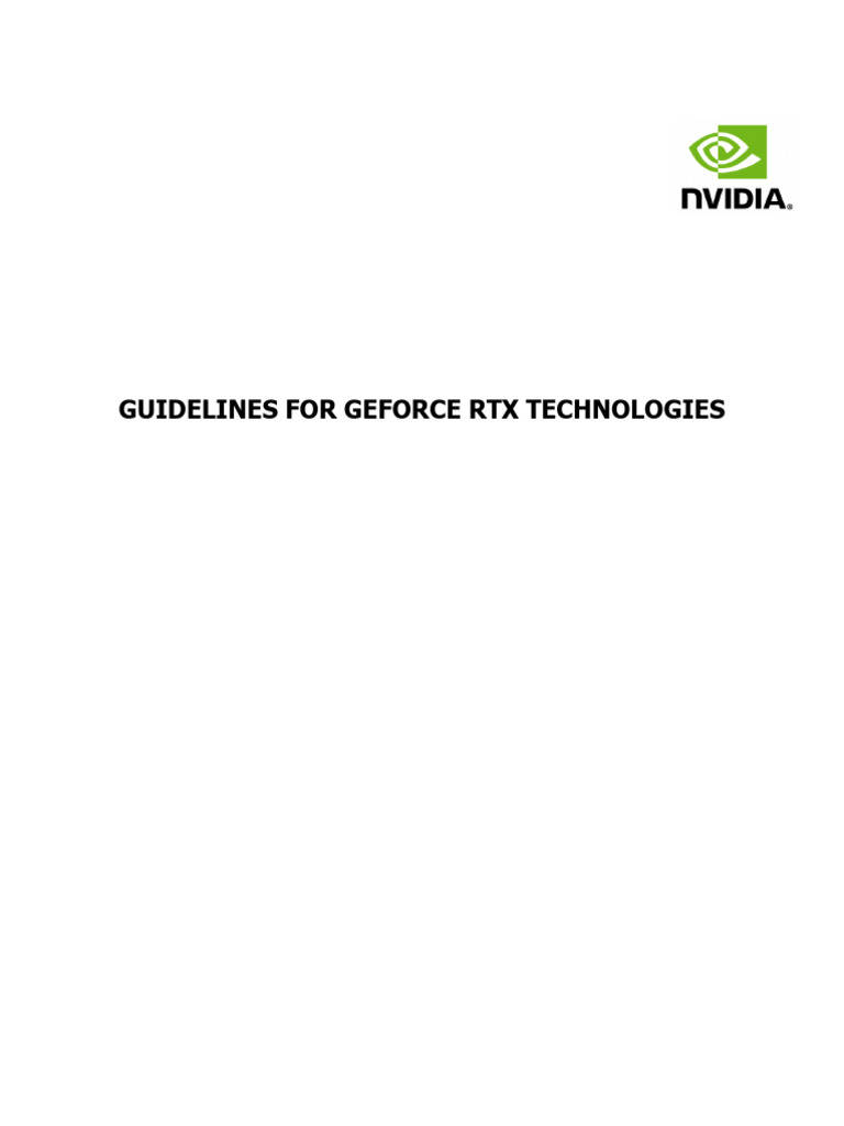 Guidelines for GeForce RTX Technologies | PDF | Graphics Processing ...
