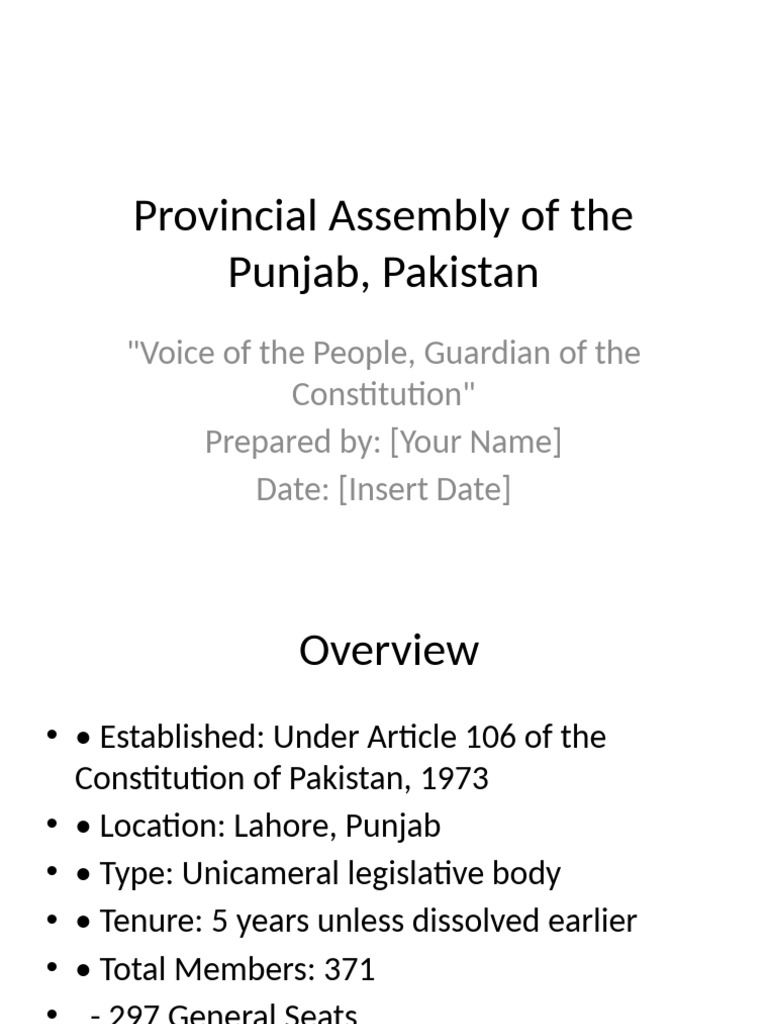 Punjab Assembly Presentation With Icons | PDF | Separation Of Powers ...