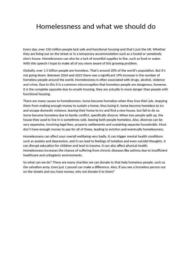 Addressing Global Homelessness Issues | PDF