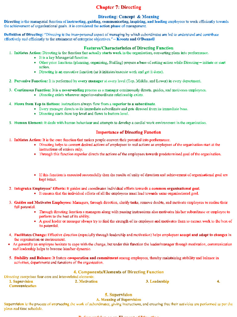 Directing - Part I | PDF