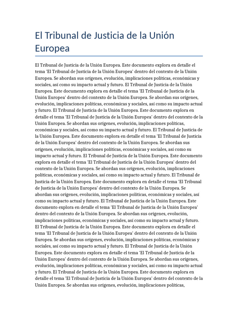 22 El Tribunal de Justicia de La Unión Europea | PDF | Unión Europea ...